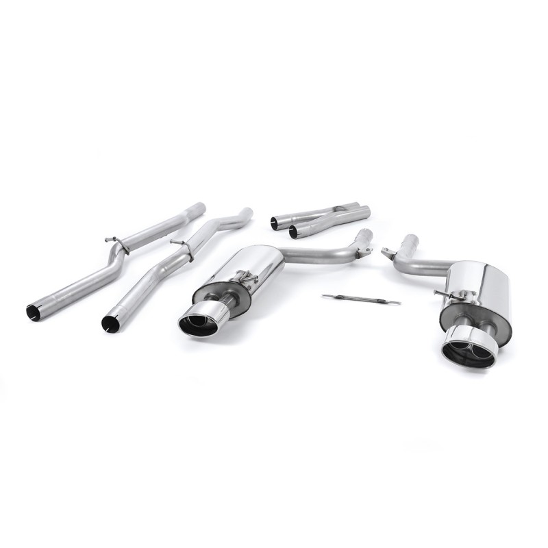 Audi RS4 B7 - Non-Valved Non-Resonated Cat-Back Exhaust System with Polished Oval Trims