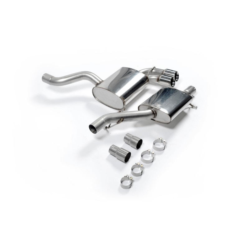 Audi S3 8P 3-door - Resonated (Quieter) Cat-Back Exhaust System with Polished Trims