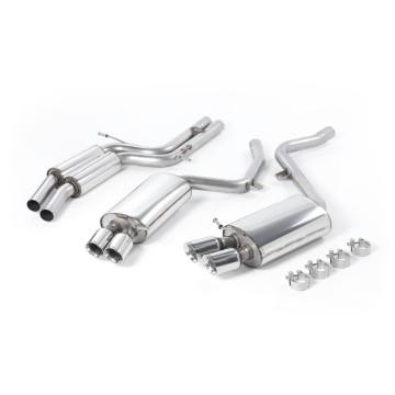 Audi S5 V8 - Resonated (Quieter) Cat-Back Exhaust System with Polished Trims (For Manual Models)