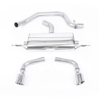 Audi TT MK2 2.0 2WD - Cat-Back Exhaust System with Dual Polished 100mm JET Trims (For 3.2 V6 Valance)
