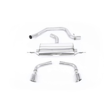 Audi TT MK2 2.0 2WD - Cat-Back Exhaust System with Dual Polished 100mm JET Trims (For 3.2 V6 Valance)