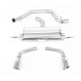 Audi TT MK2 2.0 2WD - Cat-Back Exhaust System with Dual Polished 100mm JET Trims (For 3.2 V6 Valance)