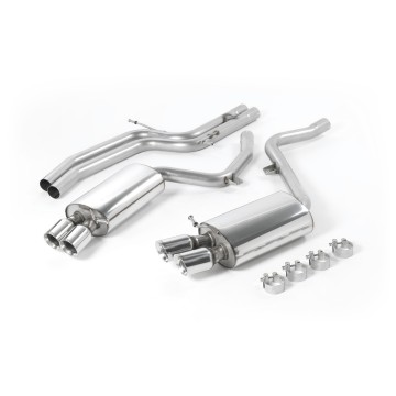 Audi S5 V8 - Non-Resonated (Louder) Cat-Back Exhaust System with Polished Trims (For Manual Models)