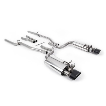 Audi RS4 B7 - Valved & Non-Resonated Cat-Back Exhaust System With Satin Black Sheen Trims
