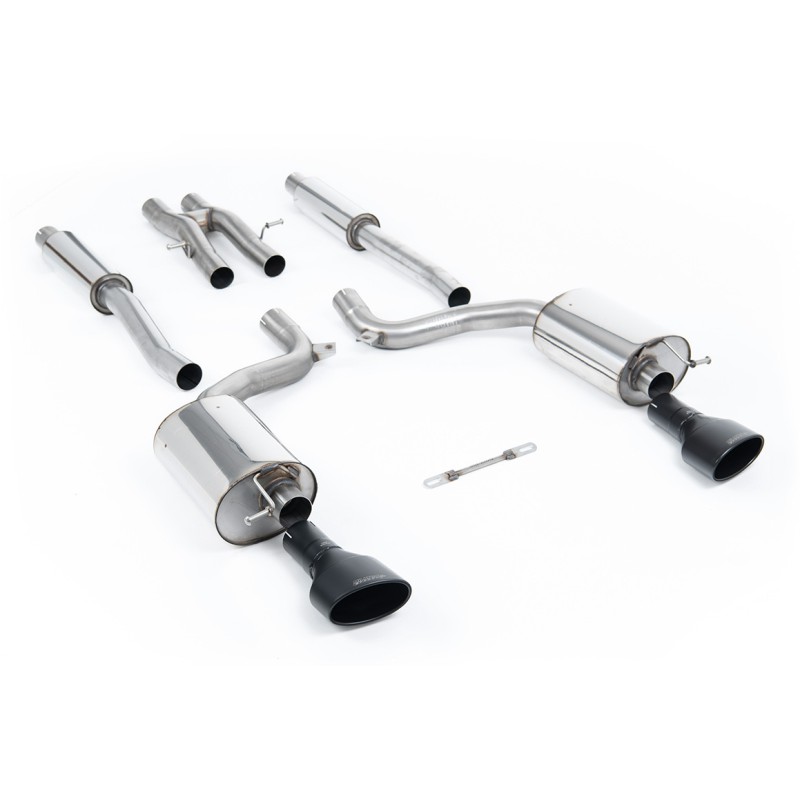 Audi RS6 C6 - Resonated (Quieter) Cat-Back Exhaust System with Ceramic-coated Black Satin Dual-Oval Trims