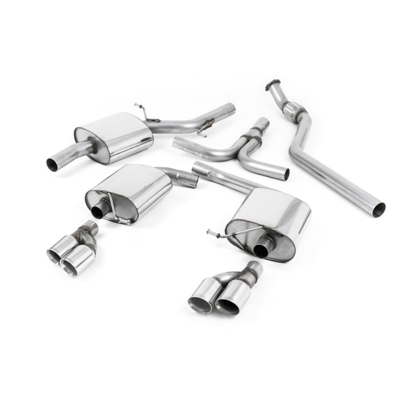 Audi A5 2.0 TFSI - Cat-Back Exhaust System with GT80 Quad Outlet Trims