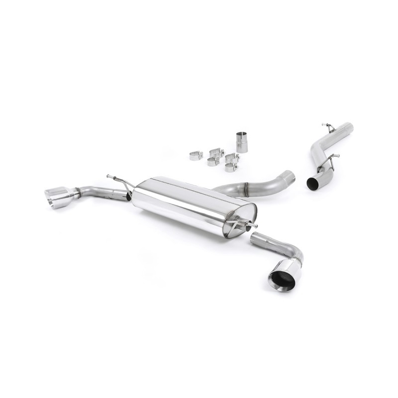 Audi TT MK2 3.2 Quattro - Non-Resonated (Louder) Cat-Back Exhaust System with Dual Polished GT100 Trims