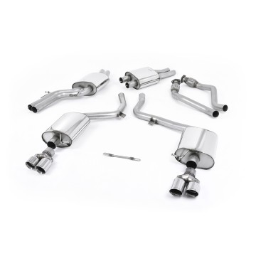 Audi S4 V6/S5 3.0 B8 Sportback - Resonated (Quieter) Cat-Back Exhaust System with Quad Polished Trims