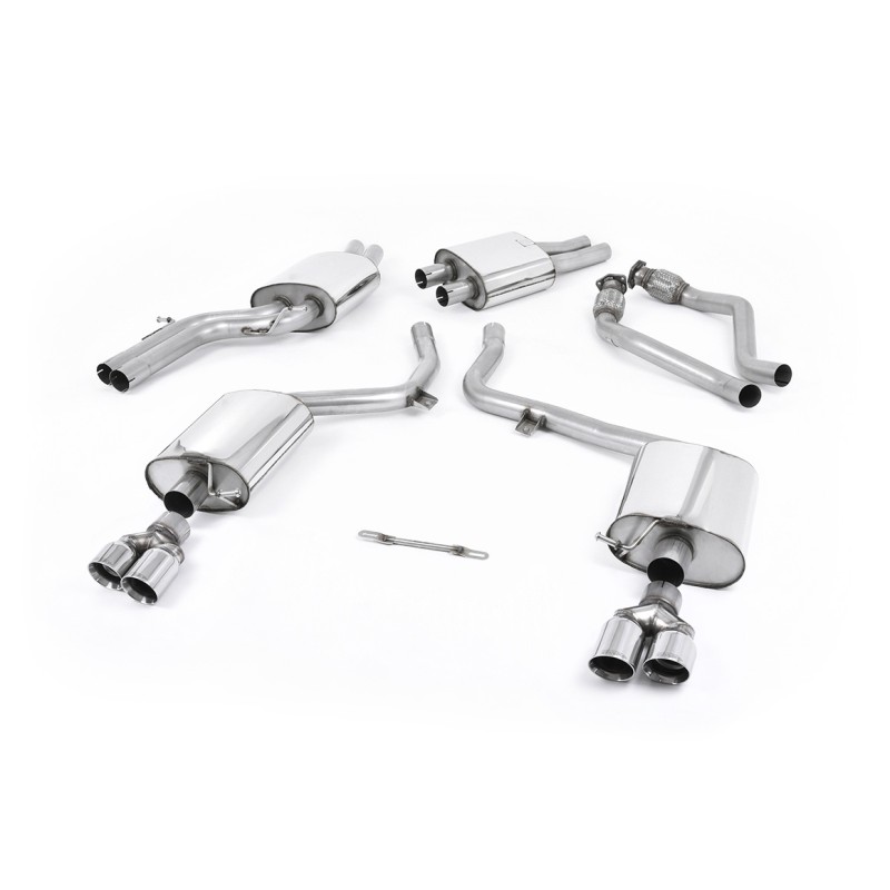 Audi S4 V6/S5 3.0 B8 Sportback - Resonated (Quieter) Cat-Back Exhaust System with Quad Polished Trims