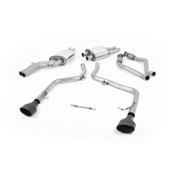 Audi S5 B8 (S tonic) - Race Non-Resonated (Louder) Cat-Back Exhaust System with Black Oval Trims
