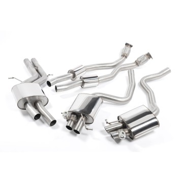 Audi RS5 B8 Coupe - Resonated (Quieter) Cat-Back Exhaust System - Uses OE Trims
