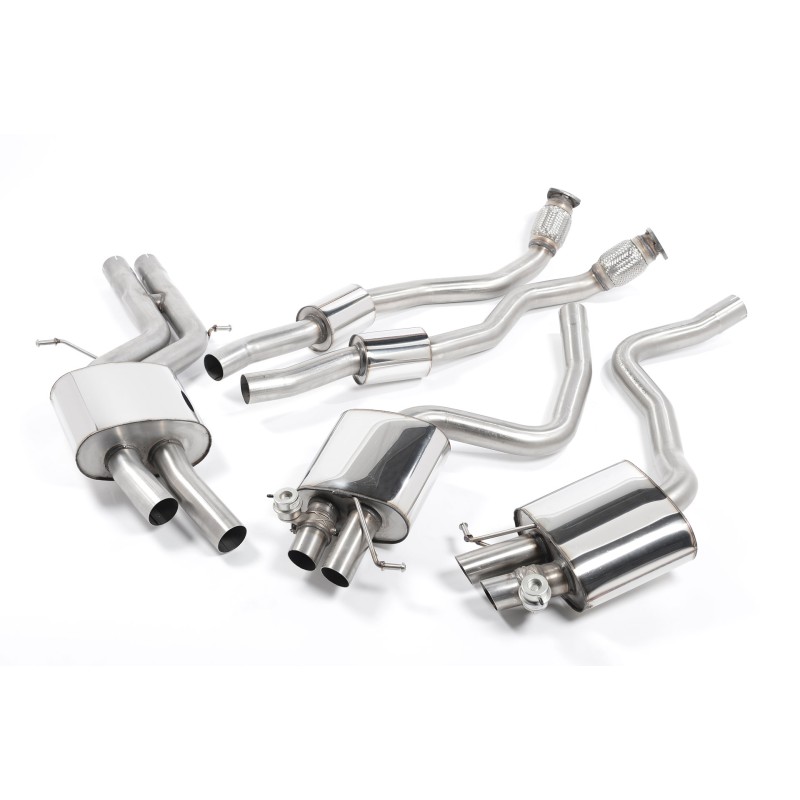 Audi RS5 B8 Coupe - Resonated (Quieter) Cat-Back Exhaust System - Uses OE Trims