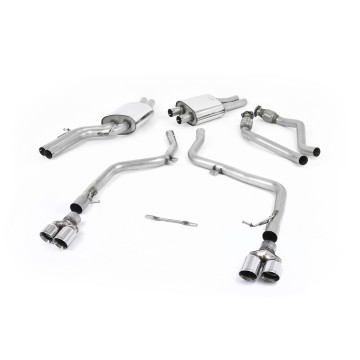 Audi S4 V6 B8/S5 B8 - Race Cat-Back Exhaust System with Quad Polished Trims