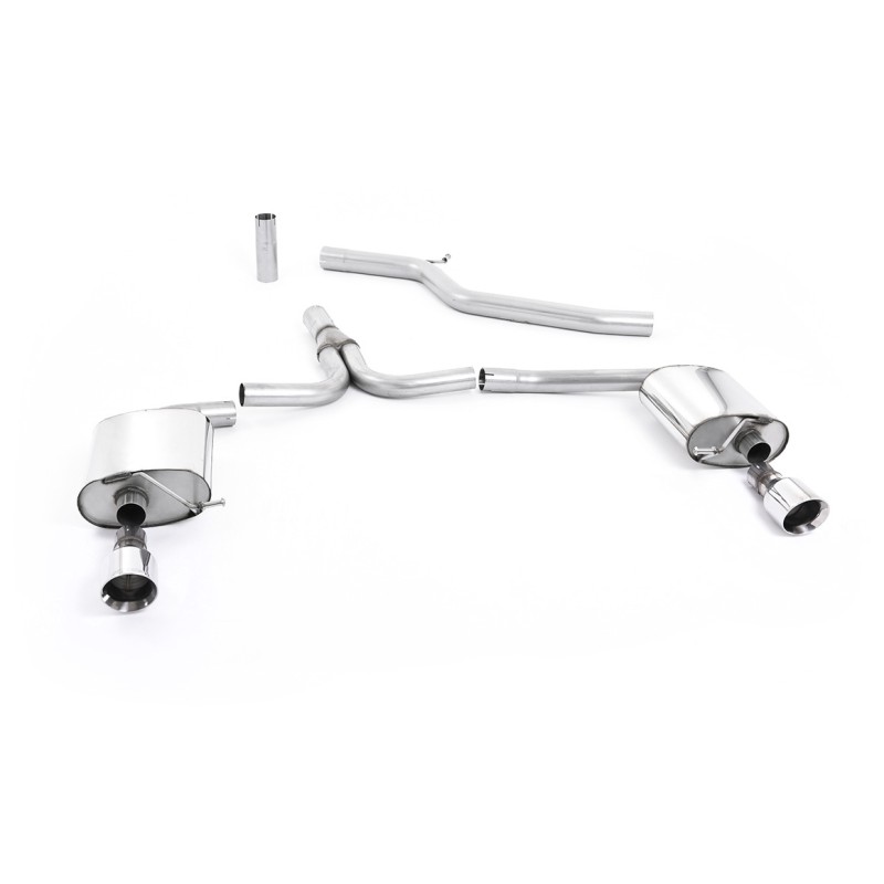 Audi A4 3.0 TDI B8 - Cat-Back Exhaust System with GT100 Dual Outlet Trims