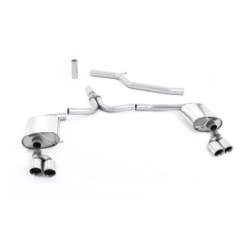 Audi A4 3.0 TDI B8/Audi A5 (Multitronic) - Cat-Back Exhaust System with GT80 Quad Outlet Trims (requires S-Line Valance)