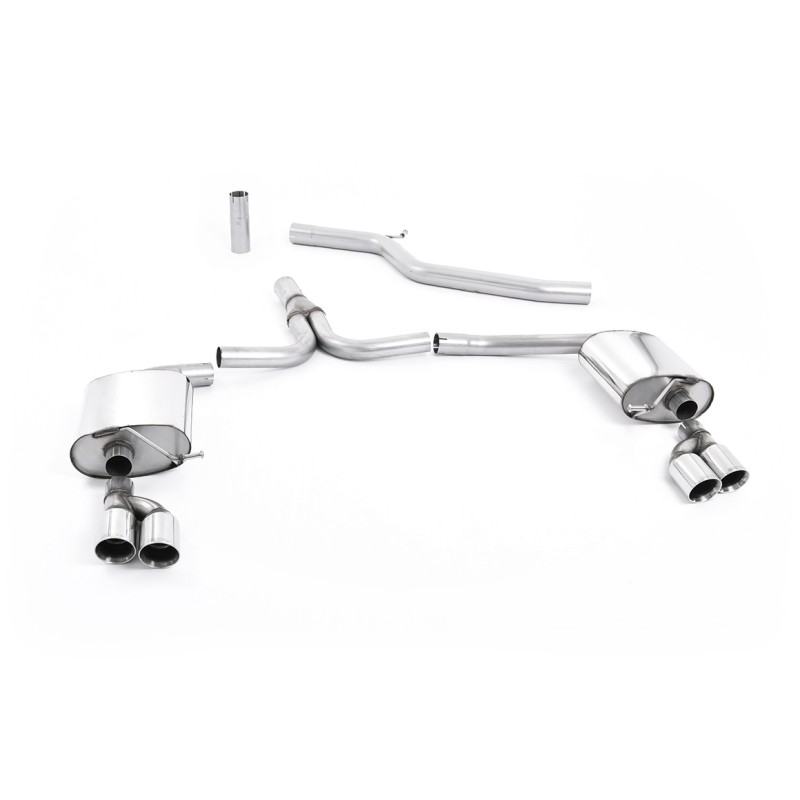 Audi A4 3.0 TDI B8/Audi A5 (Multitronic) - Cat-Back Exhaust System with GT80 Quad Outlet Trims (requires S-Line Valance)