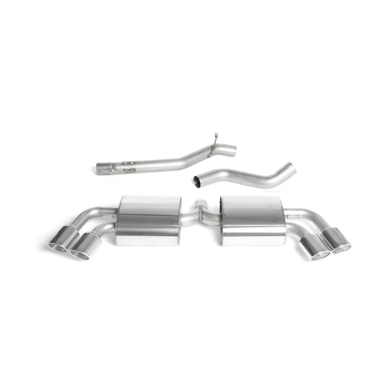Audi TTS MK2 Quattro - Non-Resonated (Louder) Cat-Back Exhaust System with Quad Polished Trims