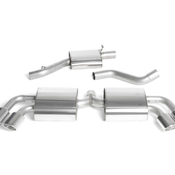 Audi TTS MK2 Quattro - Resonated (Quieter) Cat-Back Exhaust System with Quad Polished Trims