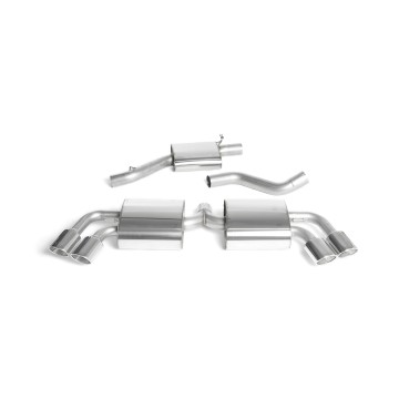 Audi TTS MK2 Quattro - Resonated (Quieter) Cat-Back Exhaust System with Quad Polished Trims