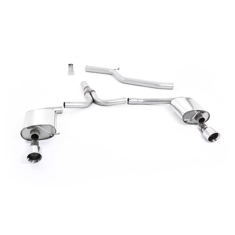 Audi A4 2.0 TDI B8/A5 S-line - Cat-Back Exhaust System with Polished Dual Outlet Trims
