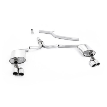Audi A4 2.0 TDI B8/A5 S-line - Cat-Back Exhaust System with GT80 Quad Outlet Trims