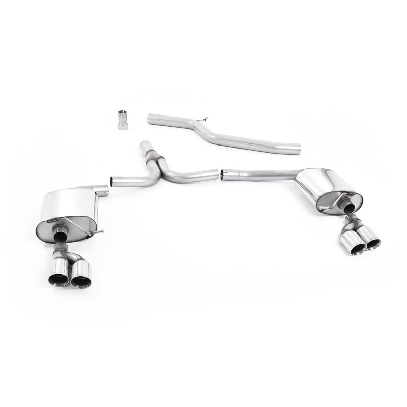 Audi A4 2.0 TDI B8/A5 S-line - Cat-Back Exhaust System with GT80 Quad Outlet Trims