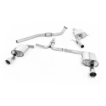 Audi A4 2.0 B8 (Tiptronic)/Audi A5 (Multitronic) S line - Cat-Back Exhaust with Dual-outlet Polished GT100 Trims