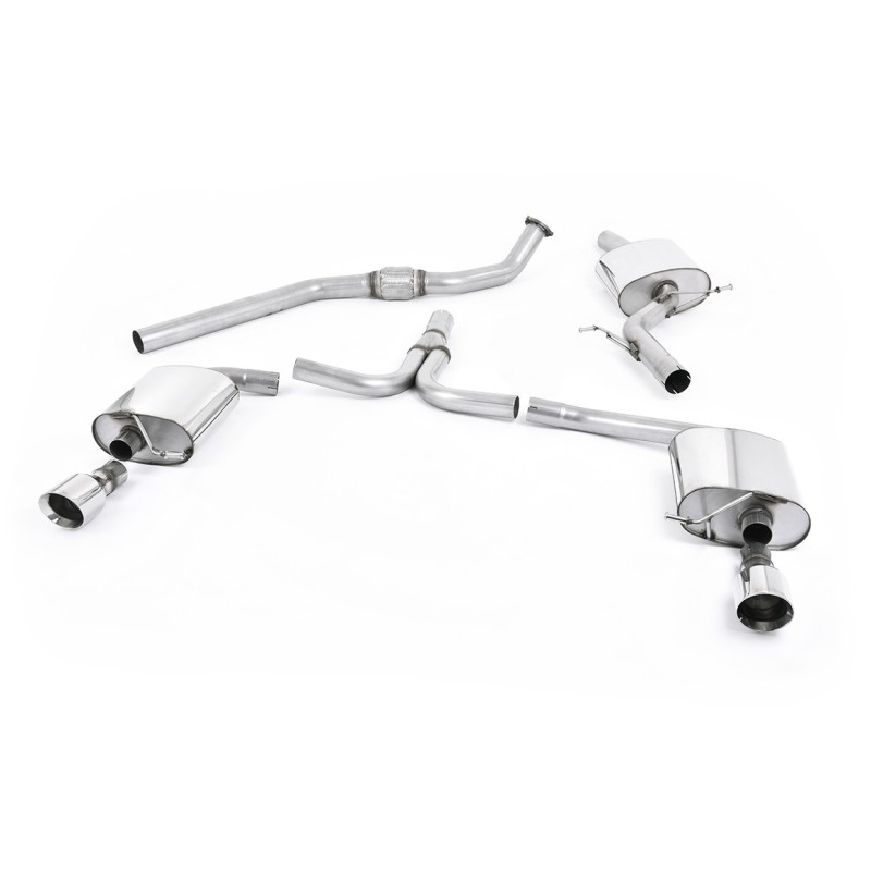 Audi A4 2.0 B8 (Tiptronic)/Audi A5 (Multitronic) S line - Cat-Back Exhaust with Dual-outlet Polished GT100 Trims