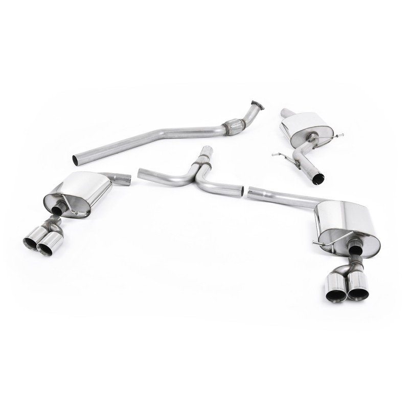 Audi A4 2.0 B8 (Tiptronic)/Audi A5 (Multitronic) S line - Cat-Back Exhaust System with Quad-outlet GT80 Trims