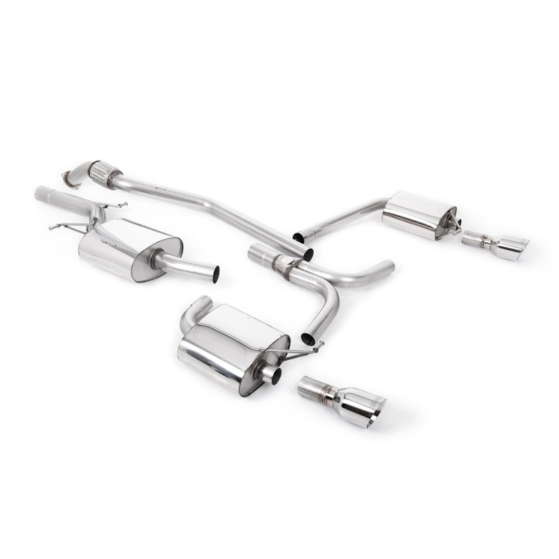 Audi A5 2.0 TFSI - Cat-Back Exhaust System with Dual Outlet Polished GT100 Trims
