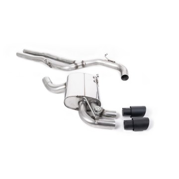 Audi RS3 8P Sportback S Tronic - Non-Resonated (Louder) Cat-Back Exhaust System with Cerakote Black Trims