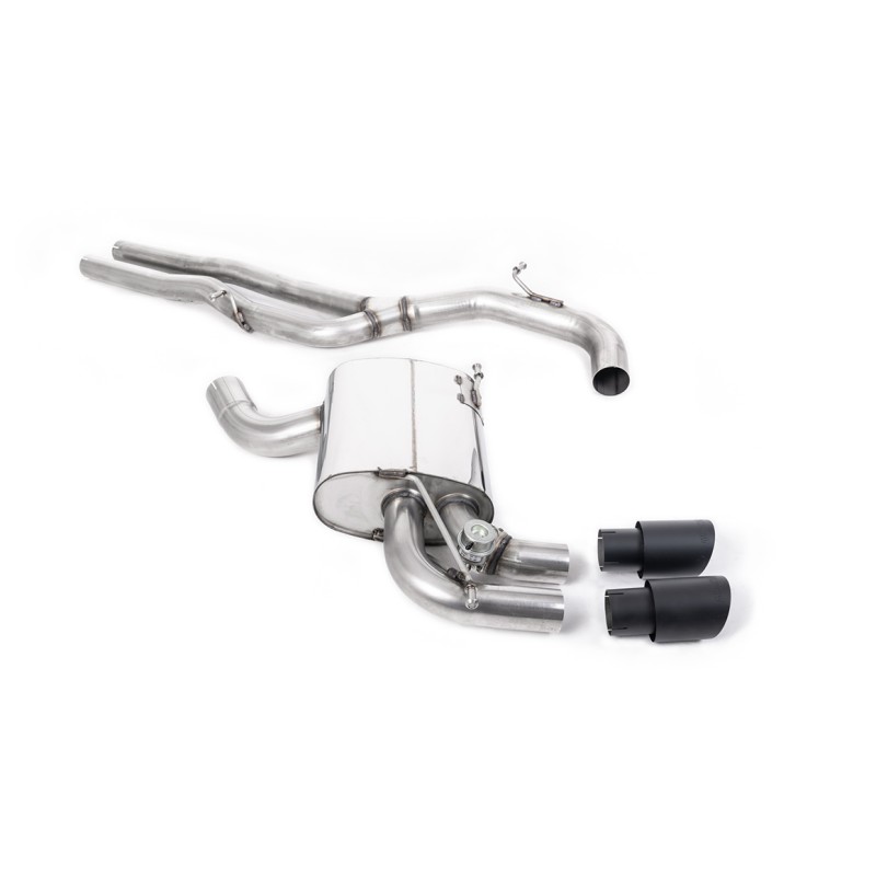 Audi RS3 8P Sportback S Tronic - Non-Resonated (Louder) Cat-Back Exhaust System with Cerakote Black Trims