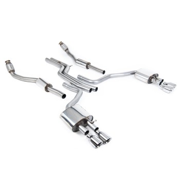 Audi S6 C7/S7 Sportback - Non-Resonated (Louder) Cat-Back Exhaust System with Polished Trims