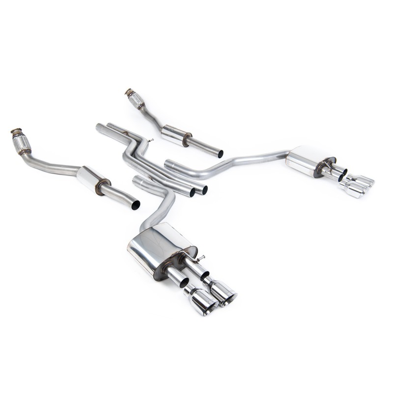Audi S6 C7/S7 Sportback - Non-Resonated (Louder) Cat-Back Exhaust System with Polished Trims