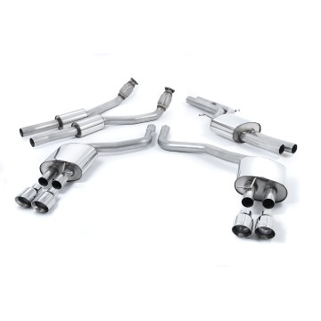 Audi S6 C7/S7 Sportback - Resonated (Quieter) Cat-Back Exhaust System with Polished Tips