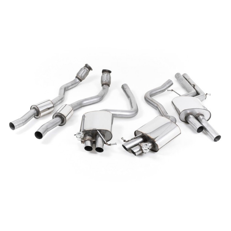 Audi RS4 B8 Avant - Resonated Cat-Back Exhaust System - Uses OE Trims