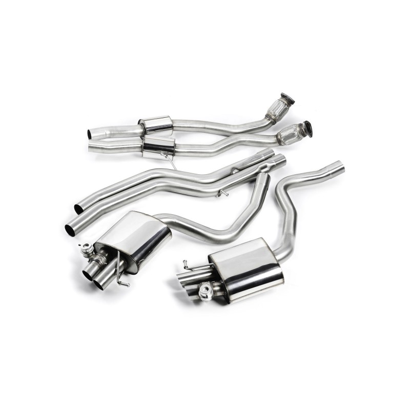 Audi RS4 B8 Avant - Non-Resonated Cat-Back Exhaust System - Uses OE Trims