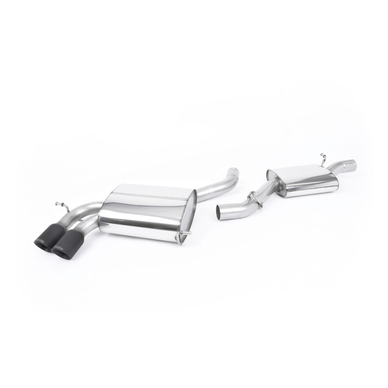 Audi S3 8P 3-door - Resonated (Quieter) Cat-Back Exhaust System with Ceramic Black Trims