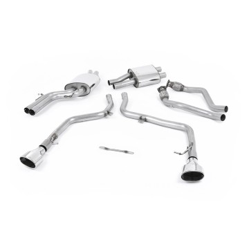Audi S5 B8 (S tonic) - Race Non-Resonated (Louder) Cat-Back Exhaust System with Polished Oval Trims