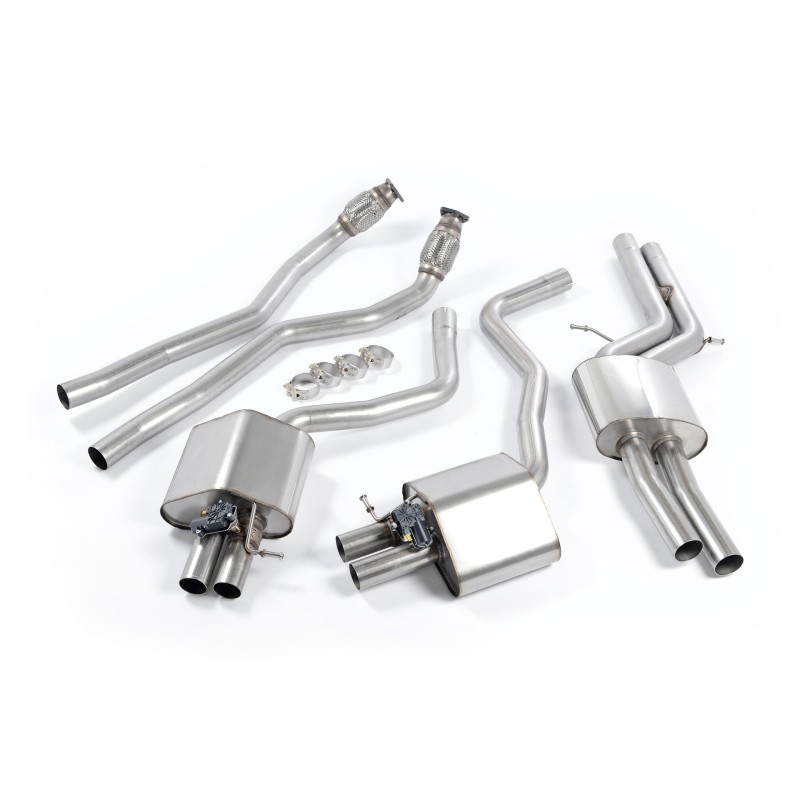 Audi RS6/RS7 C7 - Resonated (Quieter) Cat-Back Exhaust System - Uses OE Trims