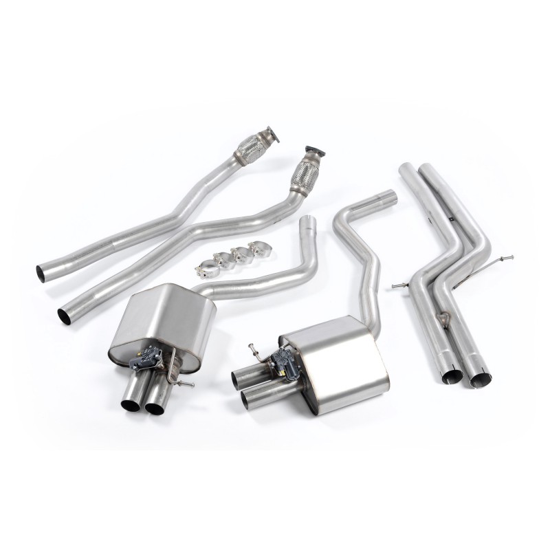 Audi RS6/RS7 C7 - Non-Resonated (Louder) Cat-Back Exhaust System - Uses OE Tips