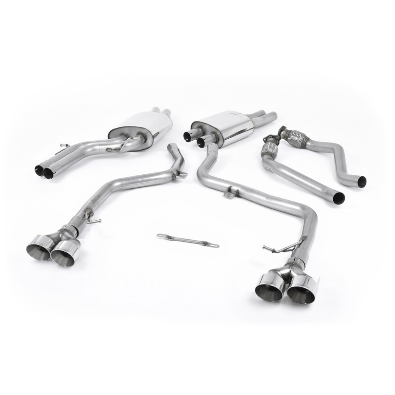 Audi S4 V6/S5 3.0 B8.5 Sportback - Cat-Back Race (Louder) Exhaust System with Quad Outlet Polished Trims