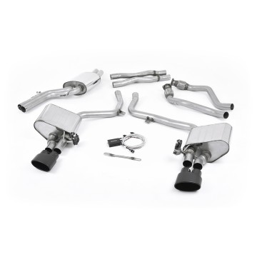 Audi S4 V6/S5 3.0 B8 - Valved & Resonated (Quieter) Cat-Back Exhaust System with Black Oval Trims