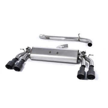 Audi S3 8V.2 - Non-Resonated (Louder) Cat-Back Exhaust System with Quad Round Cerakote Black Trims