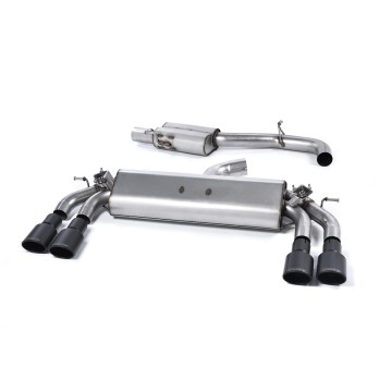 Audi S3 8V/8V.2 - Resonated (Quieter) Cat-Back Exhaust System with Quad Oval Cerakote Black Tips