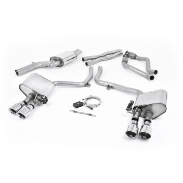 Audi S4 V6/S5 3.0 B8.5 - Valved & Resonated (Quieter) Cat-Back Exhaust System with Polished Trims