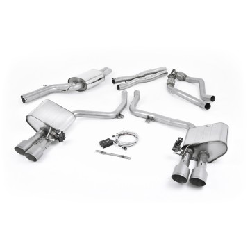 Audi S4 V6/S5 3.0 B8.5 - Valved & Resonated (Quieter) Cat-Back Exhaust System with Titanium Trims
