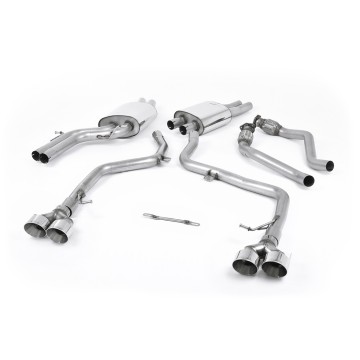 Audi S5 B8.5 Coupe/Cabriolet - Non-Resonated (Louder) Cat-Back Exhaust System with Polished Quad Outlet Trims