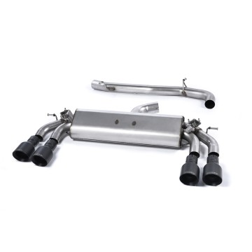 Audi S3 8V.2 Sportback - Non-Resonated (Louder) Cat-Back Exhaust System with Quad Round Cerakote Black Trims
