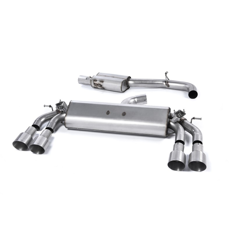 Audi S3 8V/8V.2 Sportback Non GPF - Resonated (Quieter) Cat-Back Exhaust System with Quad Round Titanium Trims